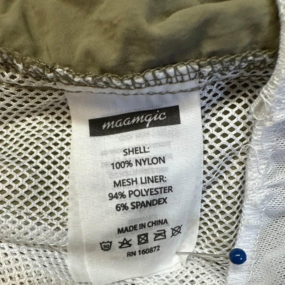Maamgic Swim Trunks Mens XL Olive Green Excellent 5